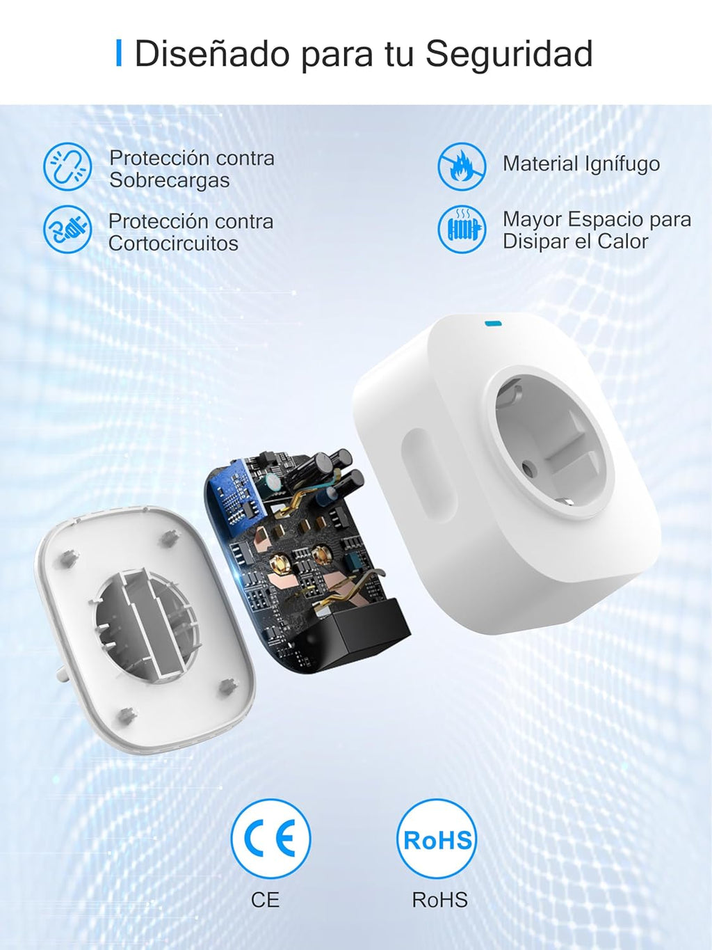 Enchufe Inteligente Wifi Con Medidor De Energía, Tomada Temporizador Programable, Control Por Voz Y APP, Compatible Con Alexa, Google Home, No Necesita Hub, 16A 3680W, 2 Pcs
