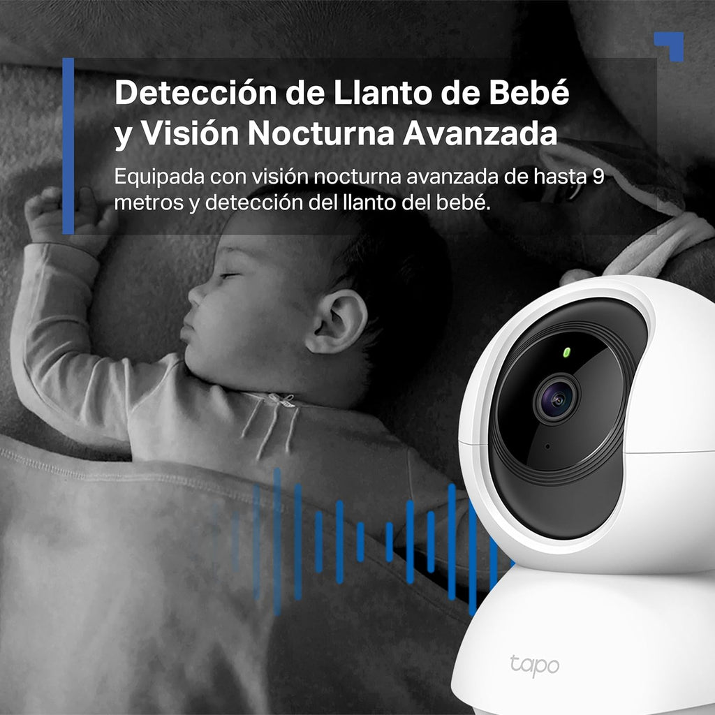 Tapo C200 - Cámara IP Wifi 360° Cámara De Vigilancia FHD 1080P,Visión Nocturna, Notificaciones En Tiempo Real, Admite Tarjeta Sd,Detección De Movimiento,Control Remoto,Compatible Con Alexa