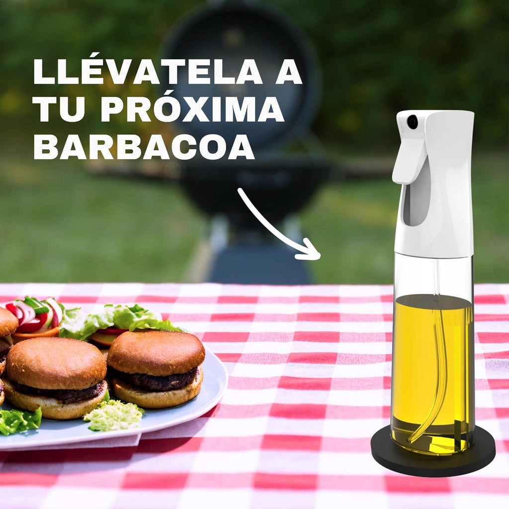 2 Piezas Pulverizadores De Aceite Para Cocinar De 300Ml + Embudo + 2 Soportes Antideslizantes + Pincel | Spray De Cocina Libre BPA (No Apto Lavavajillas) (2 SPRAYS)
