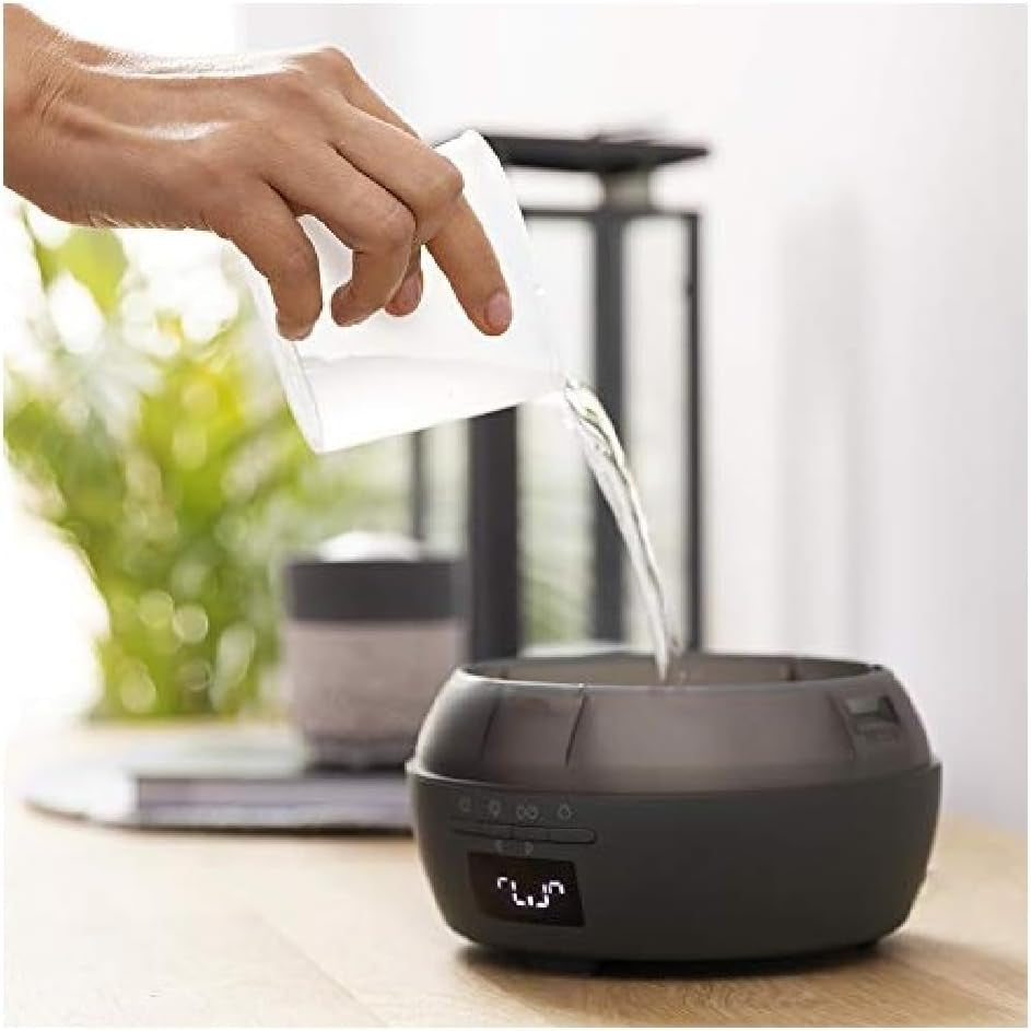 Cecotec Difusor De Aromas Purearoma 550 Connected Grey Woody. Capacidad 500Ml, Pantalla LED, Altavoz, Control Por Bluetooth, App, Temporizador 12H, 3 Modos De Funcionamiento, Cobertura 30M2