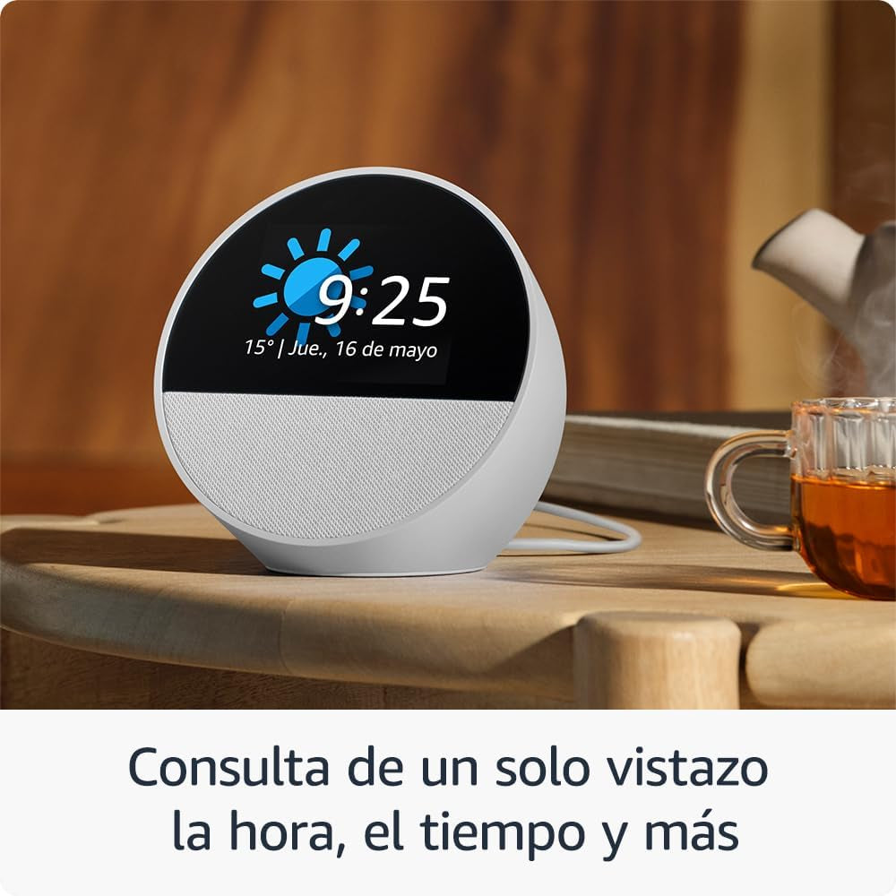 Echo Spot (Modelo De 2024) | Despertador Inteligente Con Sonido De Calidad Y Alexa | Negro