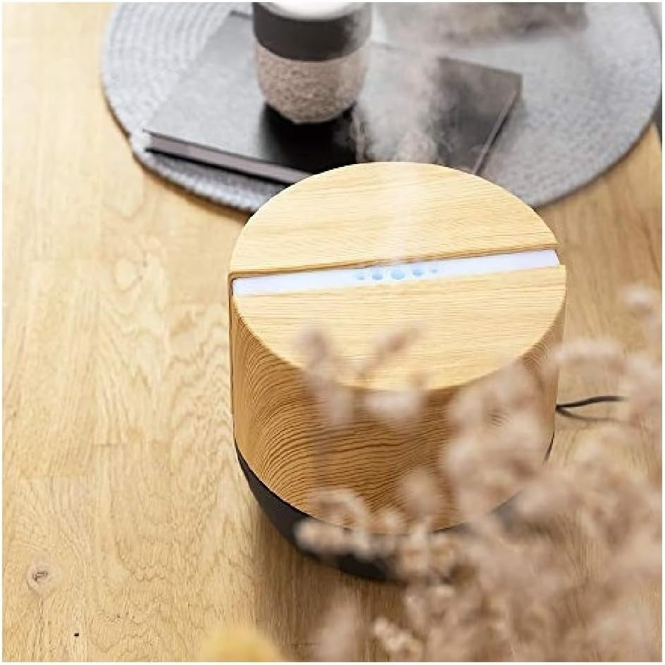 Cecotec Difusor De Aromas Purearoma 550 Connected Grey Woody. Capacidad 500Ml, Pantalla LED, Altavoz, Control Por Bluetooth, App, Temporizador 12H, 3 Modos De Funcionamiento, Cobertura 30M2