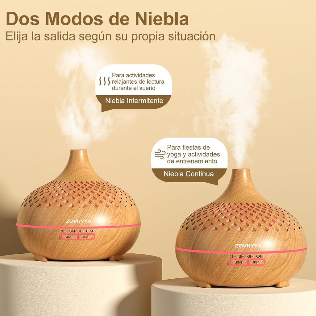 500ML Difusor De Aroma Máquina De Aromaterapia Con 14 LED Difusor De Humidificadores Control Remoto 4 Temporizador 2 Patrones De Pulverización
