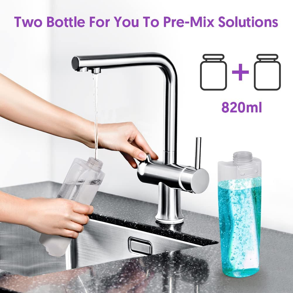 Mopa Fregona Con Pulverizador, MEXERRIS Mopas De Limpieza Suelos Con 2 Botellas Recargables Spray Mop Fregona Microfibra Para El Hogar, Cocina, Industrial, Azulejos, Madera Dura, Madera, Laminados