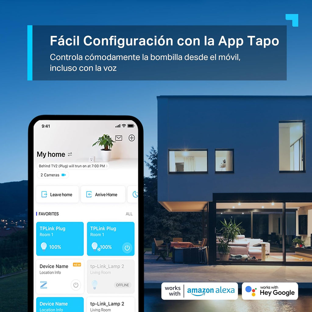 Tapo L530E (4 Paquetes) – Bombilla LED Inteligente Wi-Fi, Multicolor, Regulable, Casquillo E27, 8.7W, 806 Lúmenes, Compatible Con Alexa Y Google Home