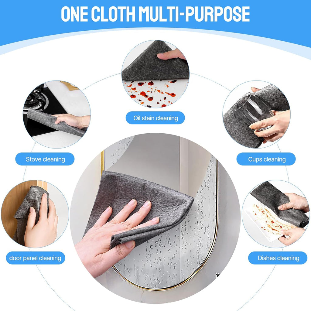 Paños De Limpieza Mágicos Para Vidrio, 3 Piezas, Trapo De Limpieza De Vidrio Reutilizable, Súper Suave, Sin Rayas, Lavable, Para El Hogar, Cocina, Ventana De Vidrio De Coches