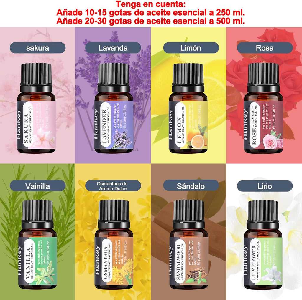 500ML Difusor De Aroma Máquina De Aromaterapia Con 14 LED Difusor De Humidificadores Control Remoto 4 Temporizador 2 Patrones De Pulverización