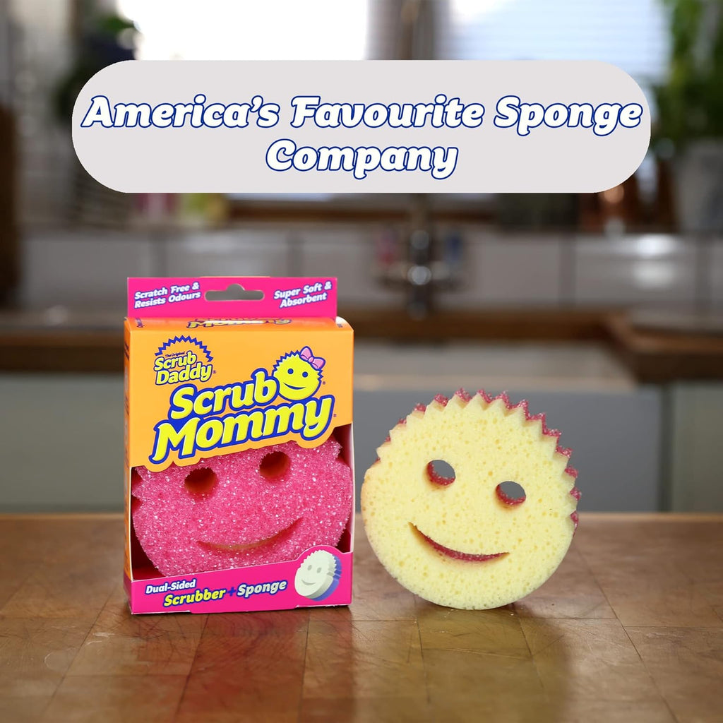 Scrub Mommy Estropajo De Doble Cara Rosa, Esponja Cocina Para Lavar Platos Y Limpieza Baño, Antiarañazos, Antibacteriana Y Reutilizable - Esponja Cocina Raspadora Flextexture - 2X Rosa