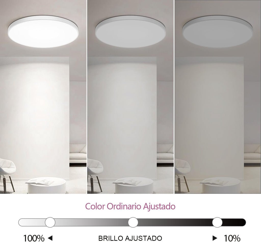 ® Lampara Techo LED 30W, Plafon RGB Redondo 2700K-6500K, Regulable, Compatible Con Alexa, Control APP, Mando a Distancia, Para Dormitorio, Salon, Cocina