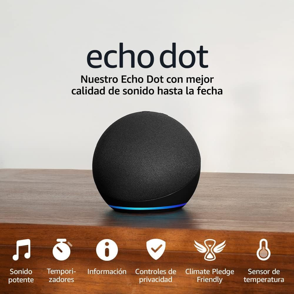 Echo Dot (Última Generación) | Altavoz Inteligente Wifi Y Bluetooth Con Alexa, Con Sonido Más Potente Y De Mayor Amplitud | Antracita