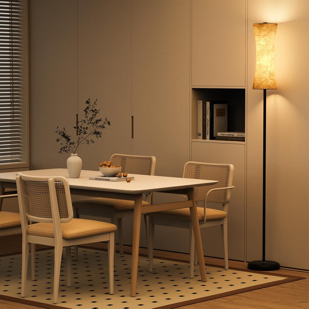 Amedelne RGB Lámpara De Pie De Salón, 12W Lámpara De Pie Moderna Inteligente, Lámpara De Pie Regulable Con Mando a Distancia, Tela, Luz Ambiente Para Fiesta, Sala De Juegos - Redondeada
