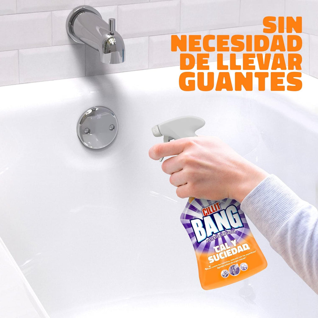 Cillit Bang Cal Y Suciedad, Potente Limpiador Baño, Cocina, Formato Spray - Pack De 3 X 1 L, Total 3 L