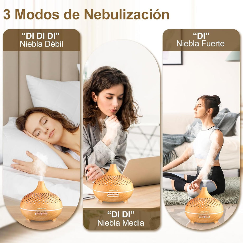500ML Difusor De Aroma Máquina De Aromaterapia Con 14 LED Difusor De Humidificadores Control Remoto 4 Temporizador 2 Patrones De Pulverización