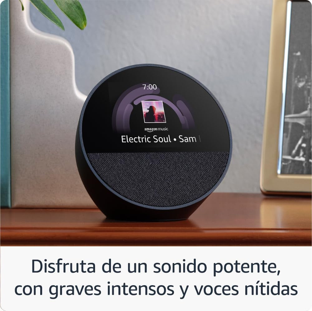 Echo Spot (Modelo De 2024) | Despertador Inteligente Con Sonido De Calidad Y Alexa | Negro