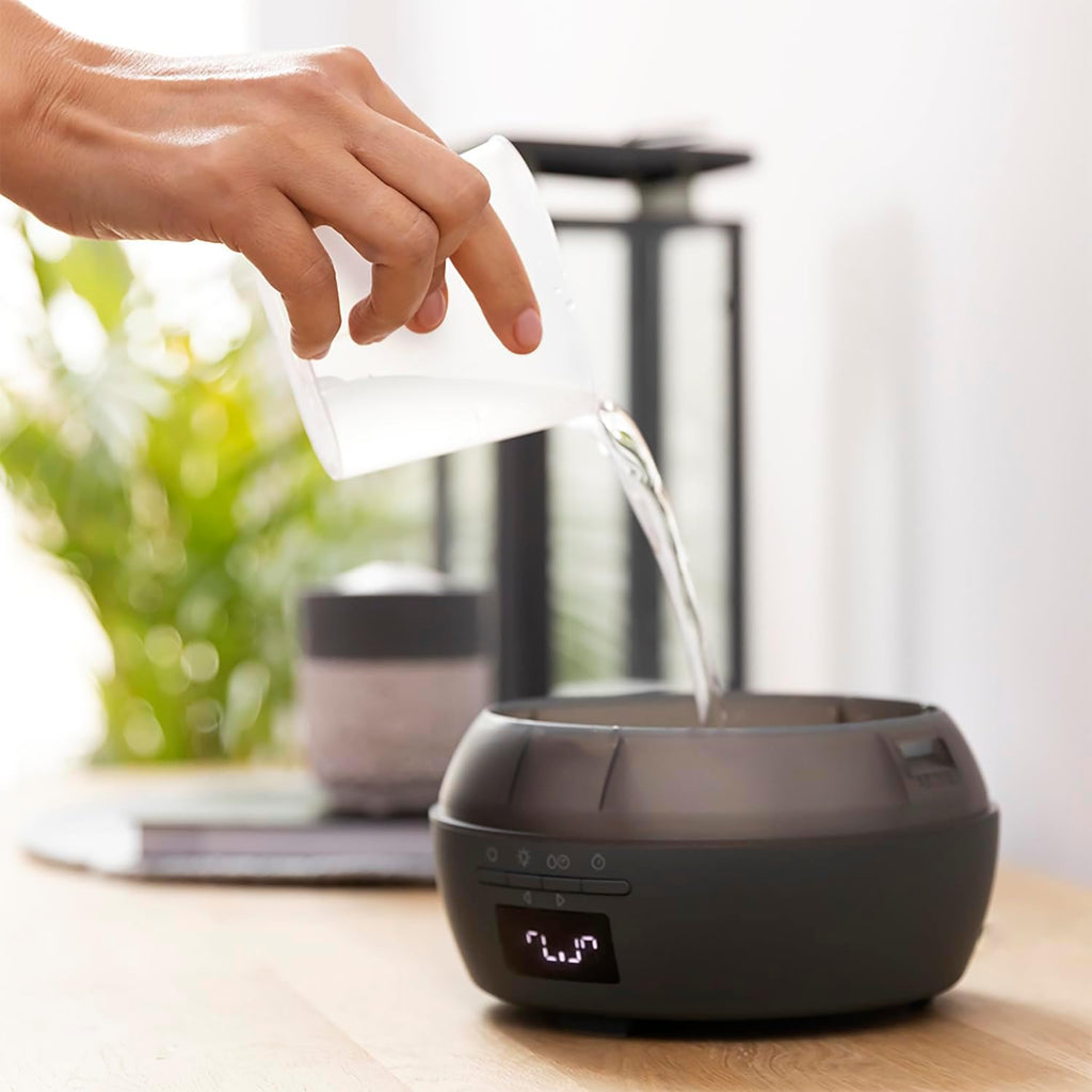 Cecotec Difusor De Aromas Purearoma 550 Connected Grey Woody. Capacidad 500Ml, Pantalla LED, Altavoz, Control Por Bluetooth, App, Temporizador 12H, 3 Modos De Funcionamiento, Cobertura 30M2